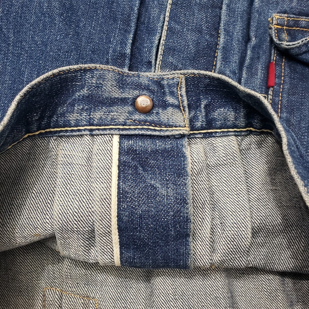 Vintage Levis Trucker Jacket Men 36 Blue Type 1 Big E Selvedge Buckle Back USA - Picture 6 of 16